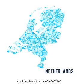 Vector dotted colorful map of Netherlands isolated on a white background