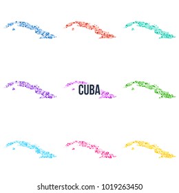 Vector dotted colourful map of Cuba.