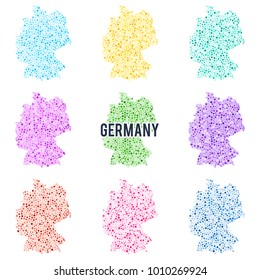 Vector dotted colourful map of Germany.