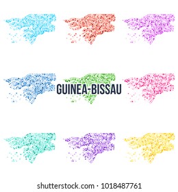 Vector dotted colourful map of Guinea-Bissau.