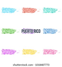 Vector dotted colourful map of Puerto Rico.