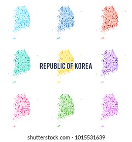 Vector dotted colourful map of Republic of Korea.