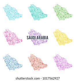 Vector dotted colourful map of Saudi Arabia.