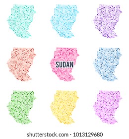 Vector dotted colourful map of Sudan.