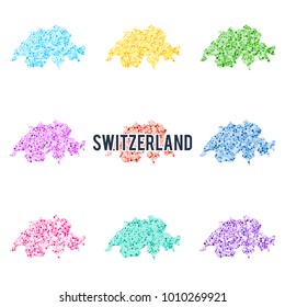 Vector dotted colourful map of Switzerland.