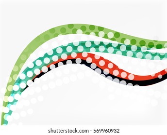 Vector dotted curve waves abstract background