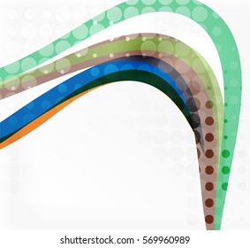 Vector dotted curve waves abstract background