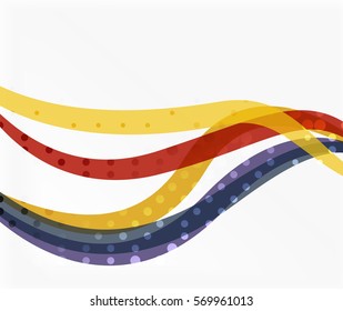 Vector dotted curve waves abstract background