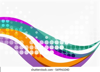 Vector dotted curve waves abstract background
