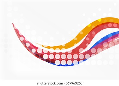 Vector dotted curve waves abstract background