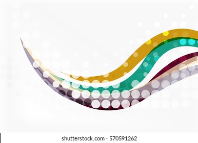 Vector dotted curve waves abstract background