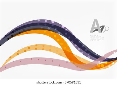 Vector dotted curve waves abstract background