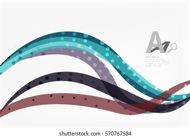 Fondo abstracto de ondas de curva con puntos vectoriales