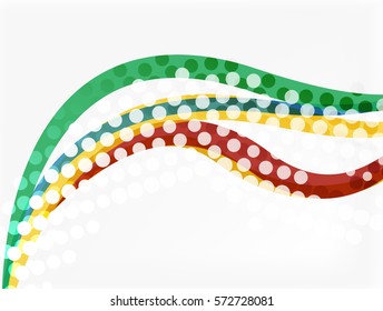 Vector dotted curve waves abstract background