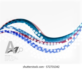 Vector dotted curve waves abstract background