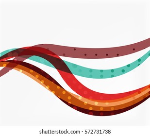 Vector dotted curve waves abstract background
