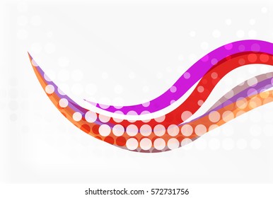 Vector dotted curve waves abstract background