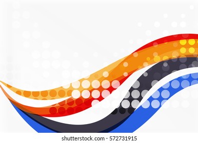 Fondo abstracto de ondas de curva con puntos vectoriales