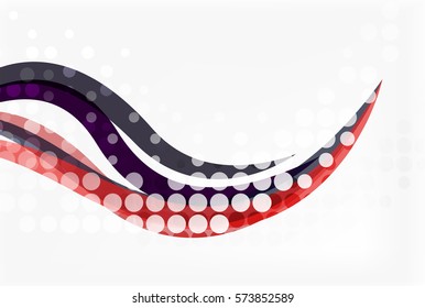 Vector dotted curve waves abstract background