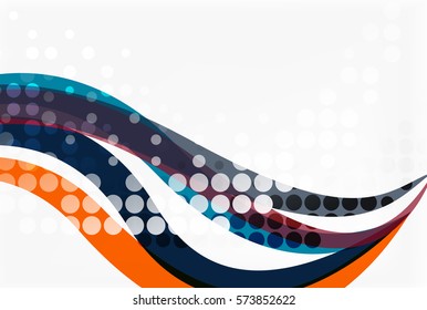 Vector dotted curve waves abstract background