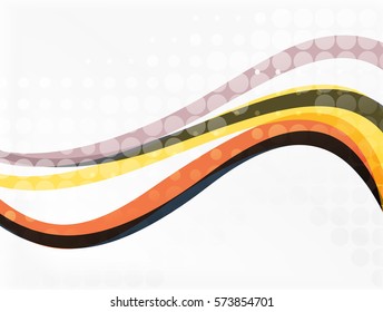 Vector dotted curve waves abstract background