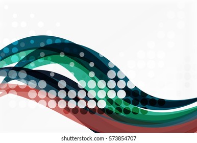 Vector dotted curve waves abstract background