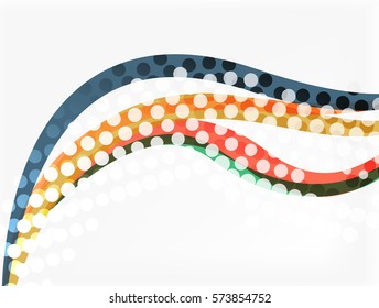Vector dotted curve waves abstract background