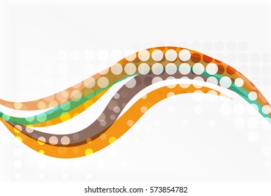 Fondo abstracto de ondas de curva con puntos vectoriales