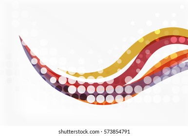 Vector dotted curve waves abstract background