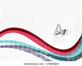 Vector dotted curve waves abstract background
