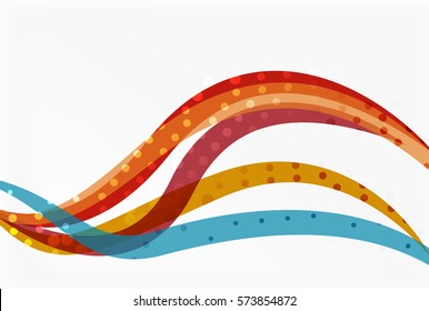 Vector dotted curve waves abstract background