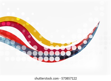 Vector dotted curve waves abstract background