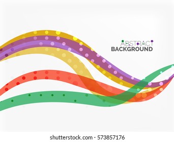 Vector dotted curve waves abstract background