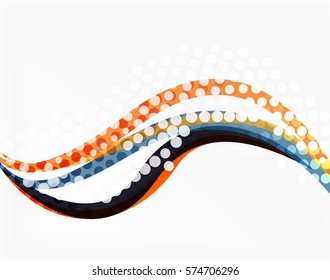 Vector dotted curve waves abstract background