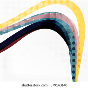Vector dotted curve waves abstract background