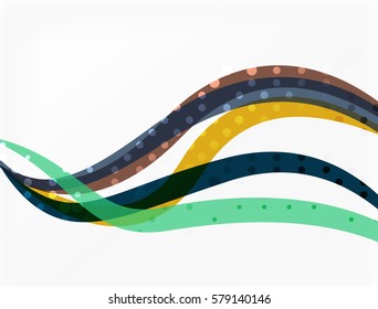 Vector dotted curve waves abstract background