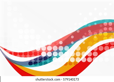 Vector dotted curve waves abstract background