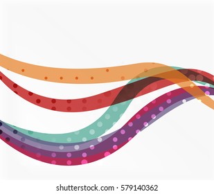 Vector dotted curve waves abstract background