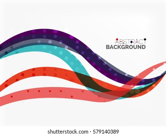 Vector dotted curve waves abstract background