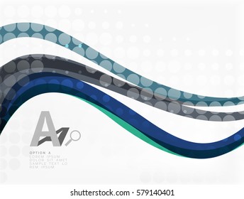 Vector dotted curve waves abstract background