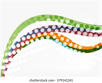 Vector dotted curve waves abstract background