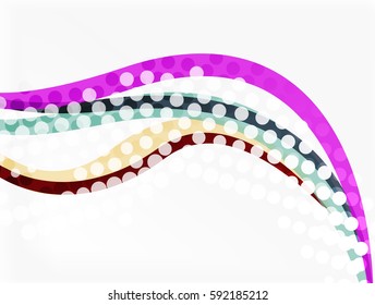 Vector dotted curve waves abstract background