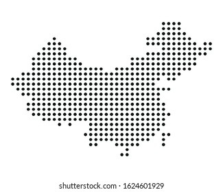 Vector dotted detailed China map illustration