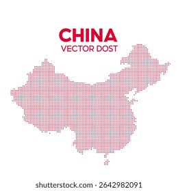 Vector dotted detailed China map illustration