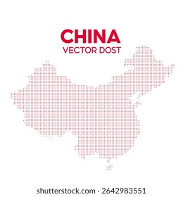 Vector dotted detailed China map illustration
