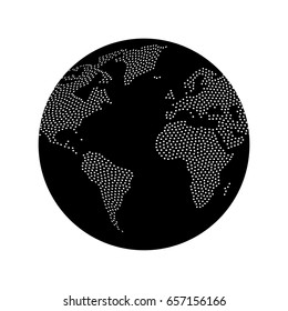 Vector dotted globe