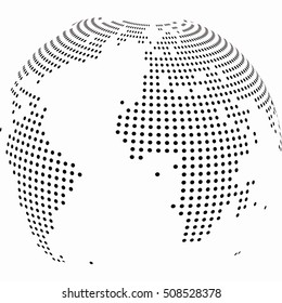 Vector dotted globe. Abctract globe.
