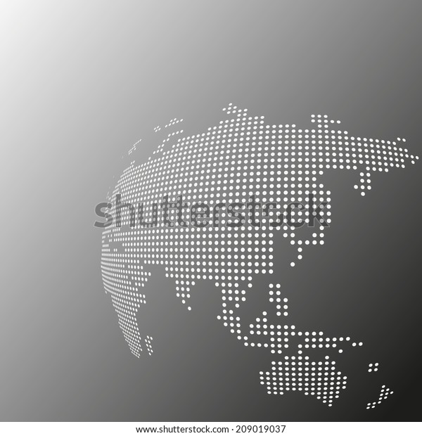 Vector Dotted Globe Map Stock Vector Royalty Free