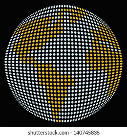 vector dotted globe world map