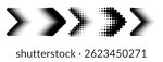 vector dotted gradient arrows. Vector isolated elements